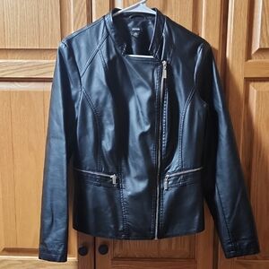 Alfani Black Faux Leather Jacket
